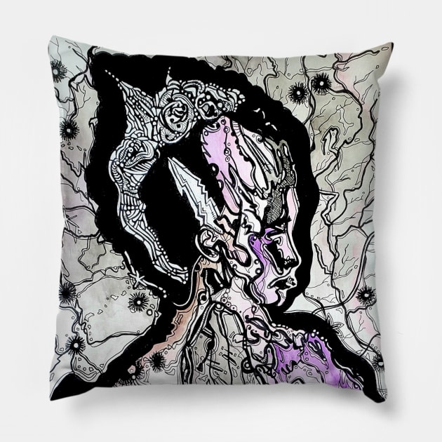 Electric Bride Pillow by KazArtDesigns