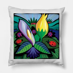 Blooming Flowers (Square Format) Pillow