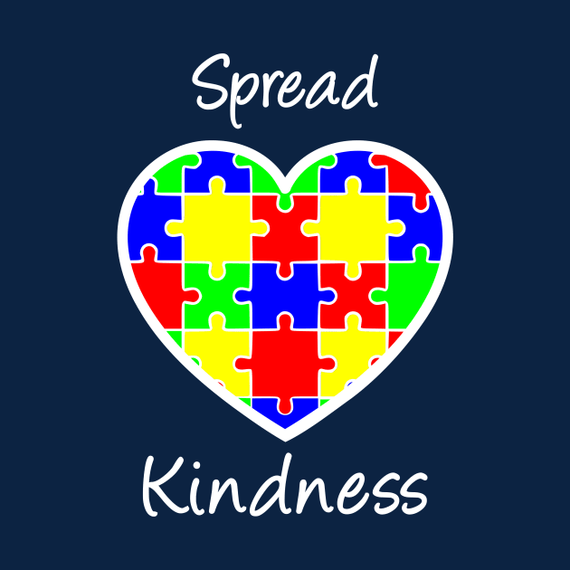 Autism Awareness Spread Kindness Heart by LaurenElin