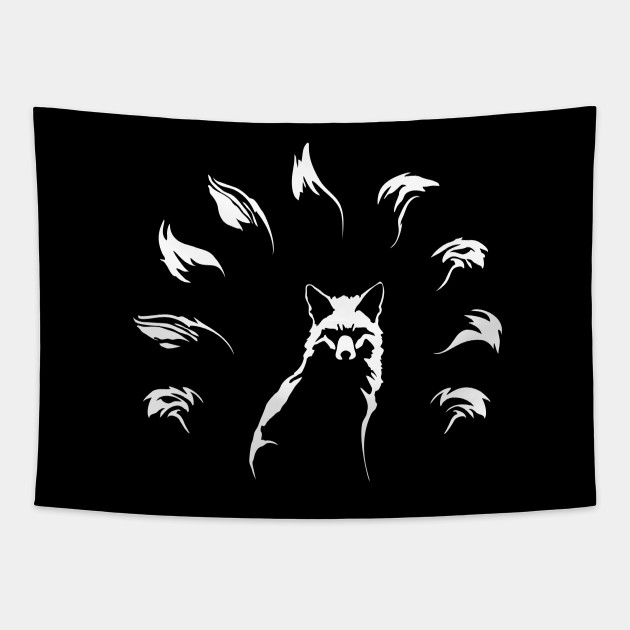 Nine Tailed Fox Kitsune Nine Tailed Fox Tapestry Teepublic Nine Tailed Fox Kitsune Nine Tailed Fox Tapestry Teepublic