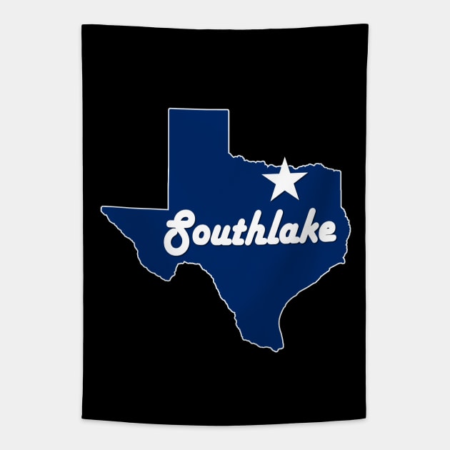 City of Southlake Texas Lone Star State Map Navy Blue Tapestry by Sports Stars ⭐⭐⭐⭐⭐