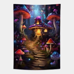 Mystical Magical Mushroom Forest Tapestry