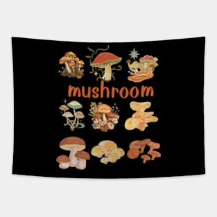 Vintage Mushroom, Mushroom Mycology, Vintage Style Mushrooms Mushroom Tapestry