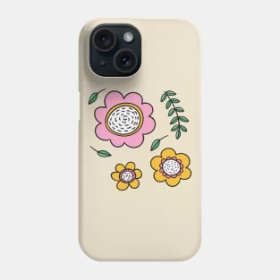 Colorful Pink and Yellow Flower Pattern Phone Case