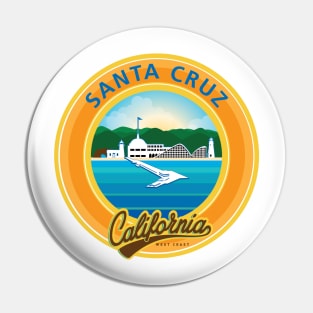 Santa Cruz City Scape California CA Pin