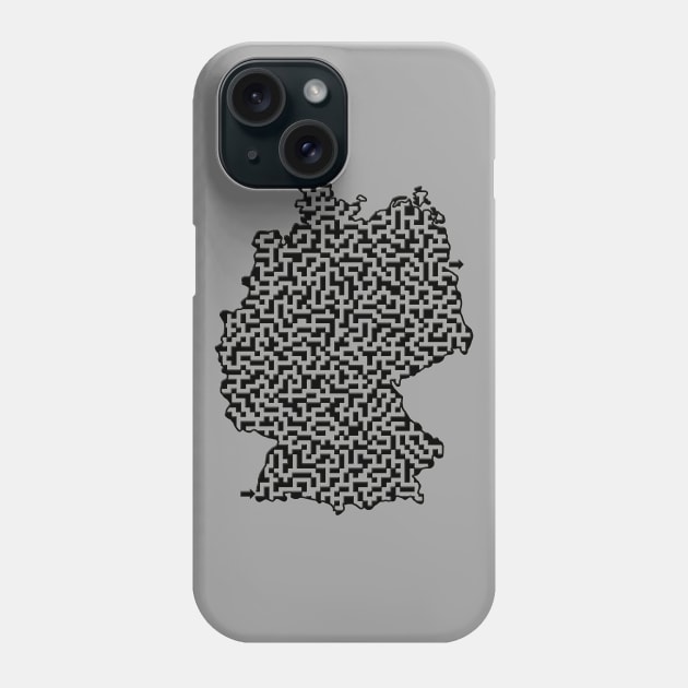 Germany Outline Maze & Labyrinth Phone Case by gorff
