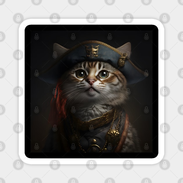 Pirate Cat in Uniform Portrait Magnet by ArtisticCorner