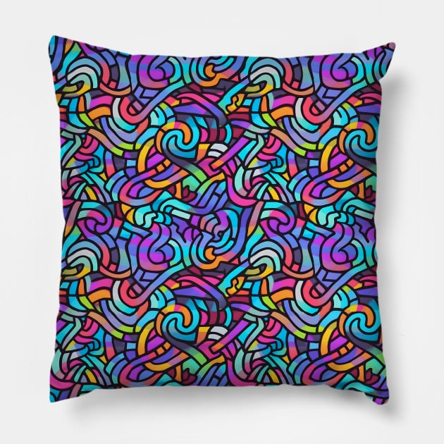 Psychedelic style with vibrant colour Pillow by AestheticsArt81