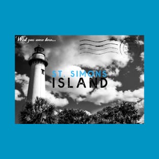 St. Simons Island Postcard b&w T-Shirt