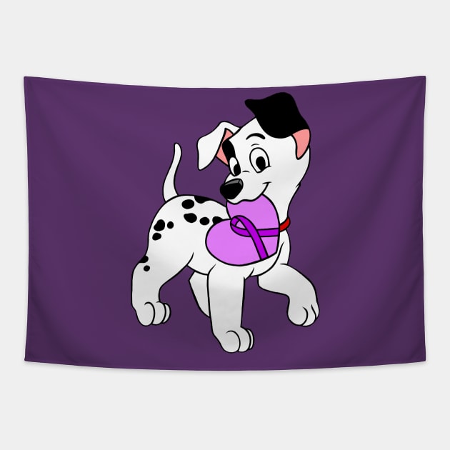 Dalmatian with purple Awareness ribbon Tapestry by CaitlynConnor