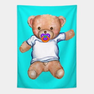 Baby Teddy Bear Toy with Pacifier Tapestry