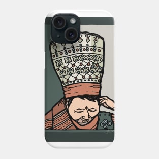 Central Asian Woman Thinking (in hat) Phone Case