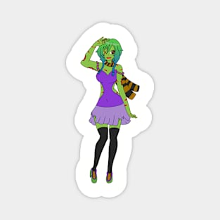 Zombie Girl Halloween Magnet