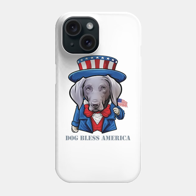 Weimaraner Dog Bless America Phone Case by whyitsme