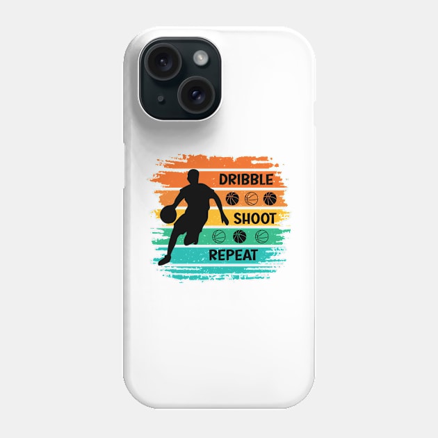 Sunset Hoops: Dribble, Shoot, Repeat Phone Case by Toonstruction