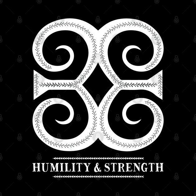 Africa Sankofa Adinkra Symbol "Humility & Strength" White Colour. by Vanglorious Joy