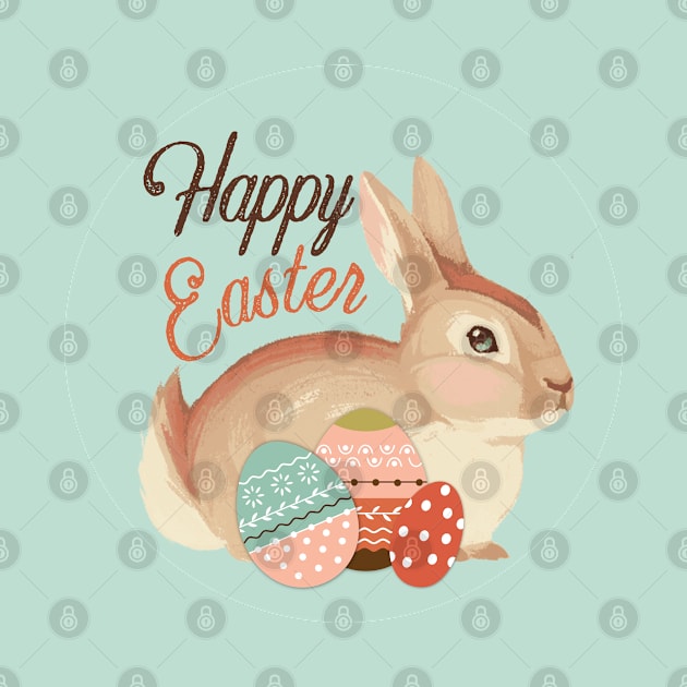 Happy Easter. Cute easter bunny. Rabbit loaf. by Fiasco Designs