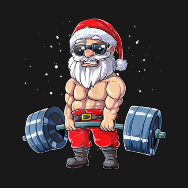 santa weightlifting christmas fitness gym deadlift xmas men tank top