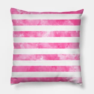 Pink Uneven Stripes Pattern Watercolor Abstract Cute  Girly Pretty Trendy Design Pillow