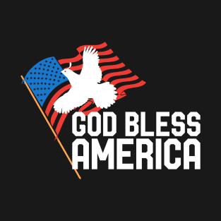 God Bless America Flag USA Quail T-Shirt