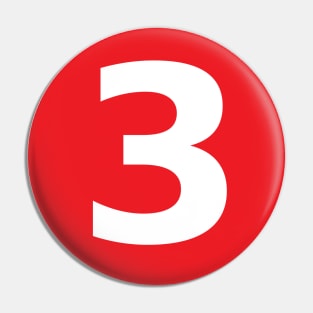 Number 3 Big Red Dot Letters & Numbers Pin