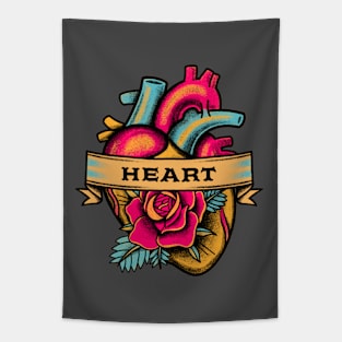 Heart Floral Tattoo Tapestry