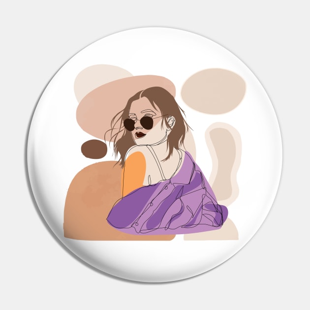 Cool Girls Rule the World I Woman Sunglasses Pin by Art by Ergate