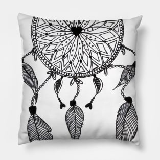 Black and white dream catcher Pillow