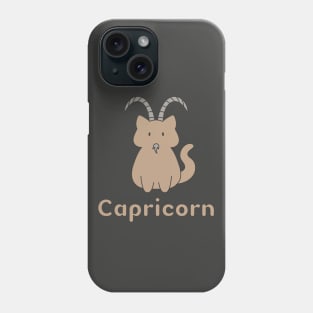 Capricorn Cat Zodiac Sign with Text Phone Case