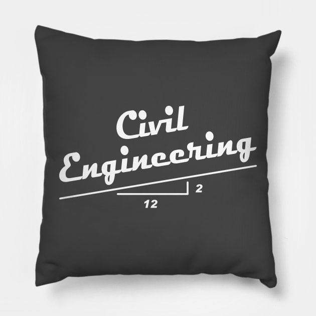 Civil Engineer Slope White Text Pillow by Barthol Graphics