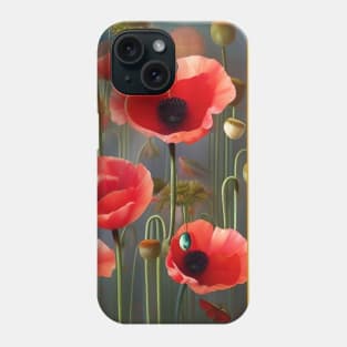 Pretty flower painting of poppies Phone Case