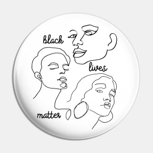 Black Lives Matter Strong African American Feminist Women's Faces Feminism Pin