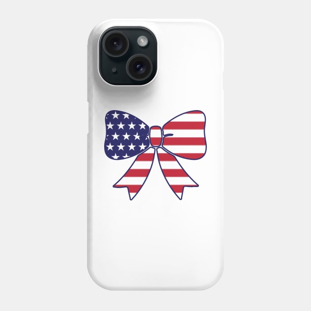 American Flag Bow Phone Case by emilystp23