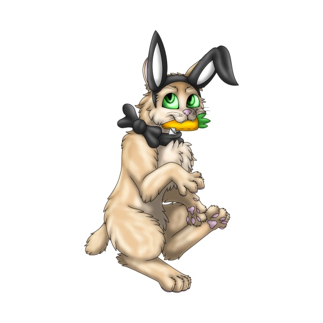 Bobtail BunnyCat: Cream (Black) by spyroid101