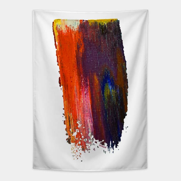 Jewel Tone Paint Smear Tapestry by Jan Grackle