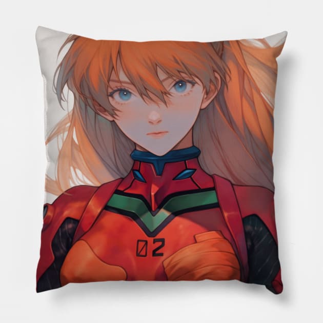 Asuka Langley Soryu - Evangelion Art Pillow by Zalbathira