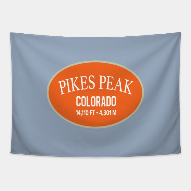 Pikes Peak Colorado Orange Oval Tapestry by TGKelly