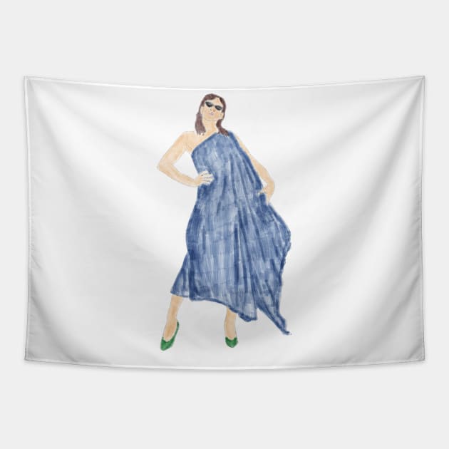 Blue dress Tapestry by preys