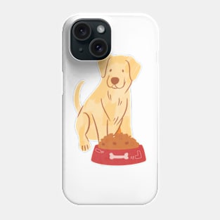 Dog is happy with the food Phone Case