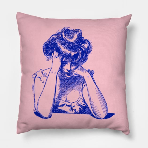 Bad Day in the Edwardian Era Pillow by FrozenCharlotte