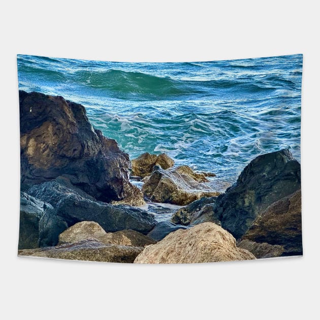 On the Rocks by the Sea Tapestry by Pamela Storch