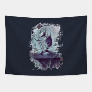 Creepy Puppet Cutting Strings Tapestry