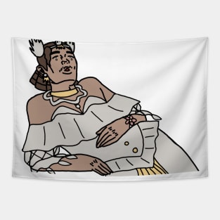 Lady Bella Tanking Cartoon Tapestry