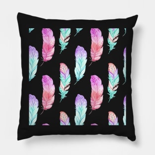 Pretty Pastel Watercolor Feathers Pillow