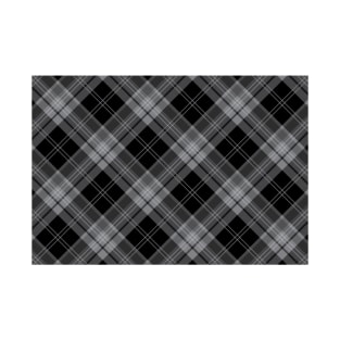 Check Tartan Pattern Gray Black Plaid T-Shirt