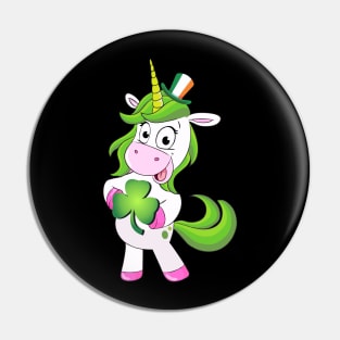 St Patricks Day Girls Dabbing Unicorn Leprechaun Lepricorn Pin