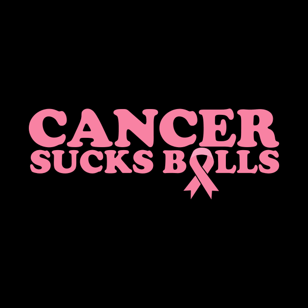 Cancer Sucks Balls | Pink Ribbon for Breast Cancer Awareness by thingsandthings