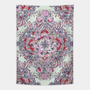 Floral Diamond Doodle in Red and Pink Tapestry