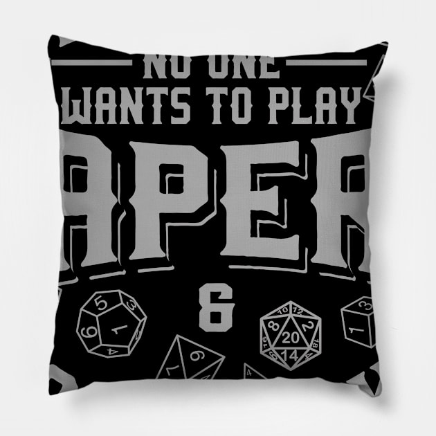 Tabletop Gaming DM Print Funny Fantasy Dragons D20 Dice Tee Pillow by Linco