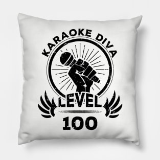 Level 100 Karaoke Diva Gift For Karaoke Fan Pillow